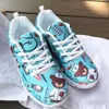 Casual Shoes Personalized Flat For Women Print On Demand White Sole Black Lace Up Sneakers Footwear Custom Vulcanized