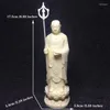 Decorative Figurines White Ksitigarbha Buddha Sculpture Ornament Resin Carved Figure Of Home Living Room Feng Shui Statue Gift