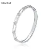 Bracelets Follow Cloud Total 0.68ct 40PCS 1.6mm Moissanite Bracelets Lab Diamond Bangle 925 Sterling Silver 17cm for Women Fine Jewelry