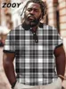 ZOOY L9XL Mens Plus Size Chest 202cm Summer Personalized Plaid Pattern Short sleeved Polo Shirt Tshirt 240409