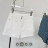 Kvinnors shorts kvinna sexig all-match jean byxor kawaii denim mode gyaru y2k plädknappfickor tvättar hög midja smal