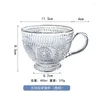 Wine Glasses Withered European Vintage Breakfast Cup Relief Sunflower Milk With Handle Sodium Calcium Glass Can Be Customized Go