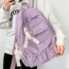 Sacs d'école Fashion Nylon Sac à dos Femmes s'incliner grand sac à bandoulière pour les adolescentes Backapck Femme