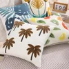 Pillow Embroidered Case Summer Cactus Dandelion Palm Tree Cotton Cover For Home Decoration 45x45cm Living Room