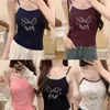 Tanks de femmes Summer Femme Lace avec poitrine Terle Slings Tops Femme Straps Tank Harajuku Streetwear Camisole Mignon Carton Imprimé Crop imprimé