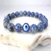 SN0577 Jasper Evil Eye Armband Viel Glück Eye Charm Armband Blau und weißes Steinarmband für Herren319t