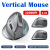 MICE F26C Desktop souris montagneuse ergonomique 3200dpi souris de jeu vertical 8 boutons 2.4g rechargeable pour ordinateur portable PC pour la maison de bureau