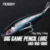 Aksesuarlar Noeby Bating Kalem Balıkçılık Cazibesi 14cm70g 16cm98g 18cm145g Stickbait Wobblers Deniz Ton balığı balıkçılık yemleri için yapay sert yemler