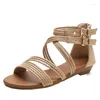 Casual schoenen 2024 Zomer Europese en Amerikaanse Wedge Heel Sandals Dames Open Toe Dikke Sole Soft Cross Roman