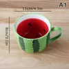 Tassen 400 ml kreative Obst Kaffee Tasse Wassermelonen Orangen geformte Keramik Frühstück Tasse Cartoon Tee Milch großer Kapazität Geschenk