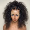 Продукты для волос глубоко вьющиеся кружевные парики для чернокожих женщин 13x4x1 t Часть Синтетическое кружево парик предварительно вырван с детскими волосами с прямыми волнистыми вьющимися париками