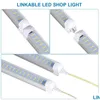 LED 튜브 4-25pcs T8 상점 라이트 픽스처 4ft 60W 투명 렌즈 ER 평면 3 줄 통합 BB 램프 쿨러 도어 플러그 및 플레이 드롭 DERPC DHRPC