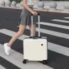 Luggage Simple Solid Color Luggage Fashion Portable 18 inch Boarding Case Mute Universal Wheel Trolley Case