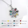 Halsband Eudora 925 Sterling Silver Lotus Evil Eye Halsband Färgglada pentagram Hecate Flower Pendant Personlighetsmycken för Women Man Man