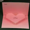 Hediye Sargısı Üç Boyutlu Sevgililer Yukarı Kartları Güzel Yaratıcı 3D Kalp Tebrik Kartı Kağıt Heykel Gradyan Renk