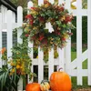 Decoratieve bloemen herfstdeur krans 13 inch kunstmatig voor voorste thanksgiving oogst raam muur decor oranje