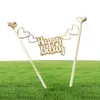 Yoriwooお誕生日おめでとうケーキトッパーフラッグバナーカップケーキトッパー1歳の誕生日パーティー装飾キッズベビーシャワーケーキ飾る6898898