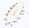 GuaiGuai Jewelry Freshwater Cultured White Rice Pearl Multi Color Cubic Zirconia CZ Pave Chain Necklace 18quot Pearl Pendant For6160763