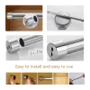 Poles New Adjustable Spring Tension Rod Rail Stainless Steel Retractable Shower Curtains Wardrobe Fixed Hanging Rod For Clothes Towels