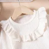 Set di abbigliamento ragazze Spring Autumn Ruffle Long Sleeve Top Gonna Elastic Set Set Toddler Fashion 0-5y Girl Clean