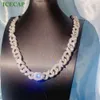 Ice Out Hip-hop Fashion Jewelry Body Chain 18mm Cuban Chain Pass the Daimon Silver 925 Moissanite Chain