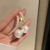 Andere grijze witte parels bengelen oorbellen klassieke palgant barokke stijl grote parel oorbellen voor vrouwen meisjes mode sieraden geschenken 240419