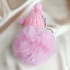 Keychains Pink Sweet Sleeping Baby Car Key Ring pour les femmes filles Furry peluche charmante poupée amour mignon Accessoires de sacs de porte