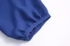 여성용 블라우스 단색 레이스 패널 V- 넥 느슨한 셔츠 패치 워크