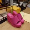 Slippers Women's Shoes Fashion Show Nappa Leather Slides Platform Wedge 140mm Heel Brand Vipol 9992307172058