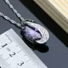 Necklaces Natural Purple Amethyst White Topaz Silver 925 Jewelry Set Gemstone Birthstone Exquisite Lady Earring Ring Necklace Fashion Kit