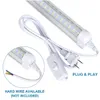 Led Tubes 8Ft Shop Lights 8 Feet Cooler Door Zer Leds Lighting Fixture 4 Row 144W 14400 Lm V Shape Fluorescent Clear Er Linkable Surfa Dhohp