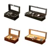 Embers schwarze Luxusholz -Holzkornwächterbox 3 Slots 6 Slots Quarz Mechanical Watch Box Series Storage Box 240418