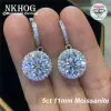 Earrings NKHOG 10CT a Pair Moissanite Drop Earrings For Women 925 Silver Big Diamond Ear Studs Best Gifts Fine Jewelry Pass Diamond Test