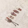 Sisful Pearl Rose - Chic Handmade Long Coffin Chain -accentuerade naglar