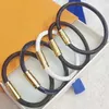 Bracelets Designer de haute qualité Classic Plaid Leather Corde Femmes et hommes Bracelet de boucle magnétique Gold Boucle Gol