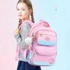 Сумки Sanrios School Back Cartoon Ctraveberry Kitty Cat Backpack Бремя облегчения защиты от позвоночника Анти потерянные пакеты