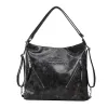 leftside Retro Big Shoulder Bags for Women Tote Bag 2023 Winter Fi PU Leather Lady Vintage Zipper Design Handbags H7na#