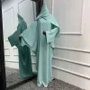 Qnpqyx Nouvelles femmes musulmanes Hijab Dress Vêtements de prière Batwing Abaya Matching Head Cover Scarf Islam Jilbeb Dubai Turquie Saudi Jilbaab Robe