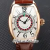 Vegas Edition Speciale Munegu 8880 Cal.Sk Automatic Homme montre un cadran blanc Rose Gold Brown Le cuir brun Hsf 39,5 mm Gents Watches