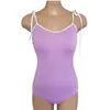 Kvinnors badkläder 2024 Purple One Piece Swimsuit Women Sexig Sport Swimming Monokini Tie Axel Bodysuit Beach Bathing Korean