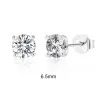 Earrings CANNER 0.51.2 Carat D Color Moissanite Ear Stud Earrings For Women 925 Sterling Silver Sparkling Piercing Earring Fine Jewelry