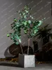 Simulação de flores decorativas eucalipto árvores falsas plantas verdes em vasos