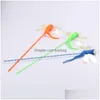 Cat Toys 1 PC Colorf Sounding Dragonfly Feather Tickle Rod Teaser Interactive Training Pet Fun Materials307s Drop dostawa home garde dhvpa