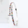 Luksusowe letnie miedziane tęczowe cZ okrągły mankiety Banles Multi Colour Crystal Charm Bracelets for Women Wedding Brand Bejdia Prezenty Bang3000