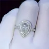 Anelli di nozze caduta d'acqua Diamond Ring Diamond Cz 925 Sterling Silver Bijou Encage Anelli da sposa per le donne Bijey per le donne gioielli per donne 240419