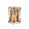 Vasos Metal Vaso dourado de vaso dourado hidropônico Flores de vidro hidropista Pote de vaso decorativo/porta