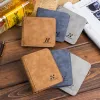 Wallets Retro Pu Leather Men's Wallet, High Quality Soft Leather Small Wallet, Thin Solid Color Jacket