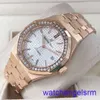 AP Wrist Watch Chronograph Royal Oak Series 34 mm Diamètre 18K Rose Gold Original Diamond Automatic Machinery Womens Luxury Watch 77351orz