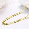 Necklaces 45cm80cm 4mm Slim 925 Sterling Silver W/ Gold Color Curb Chain Link Necklaces Men Jewelry Hiphop collares kolye Collier ketting