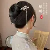 Hair Clips Vintage Chinese Women's Stick Metal Glaze Flowers Chopsticks Ladies Pearl Jewelry Sticks Accessories